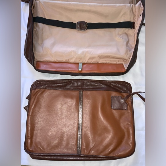 LAND Vintage Leather Garment Bag Luggage +small case - Picture 14 of 17